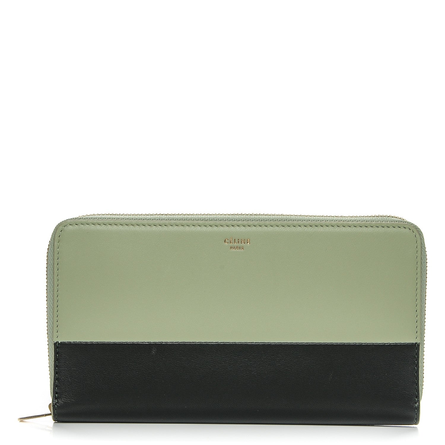 Celine Lambskin Large Zip Around Multifunction Wallet Pistachio 1 of 7