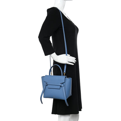 Celine Grained Calfskin Nano Belt Bag Azure 2 of 10