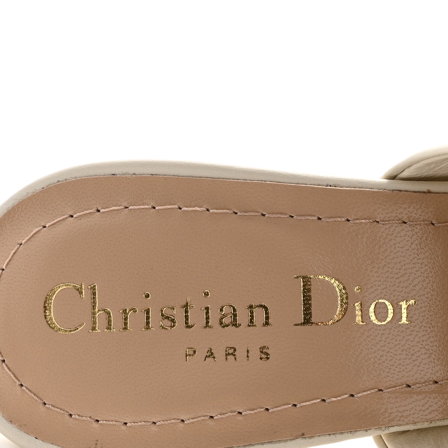 Lambskin D-Fame Mule Sandals 37.5 Off White