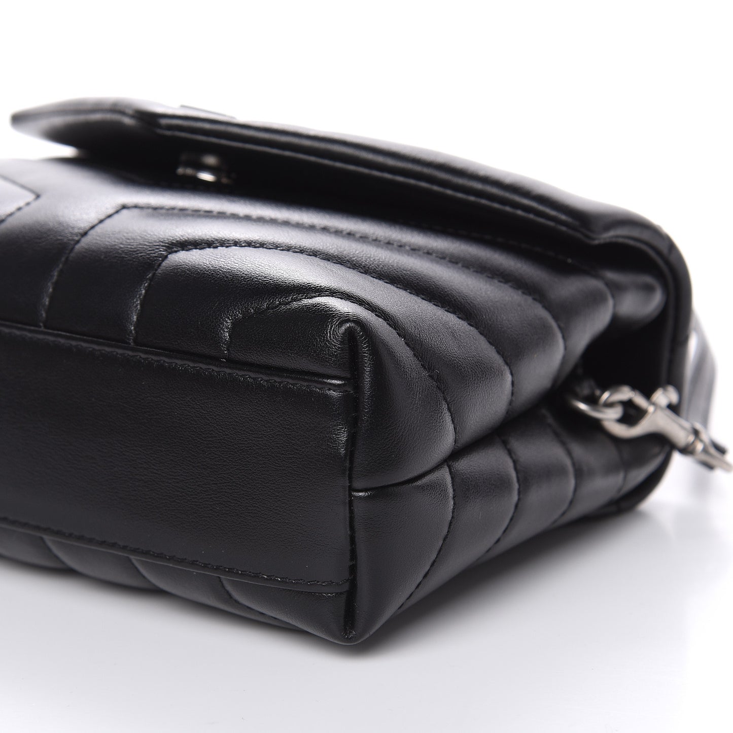 Calfskin Y Quilted Monogram Toy Loulou Crossbody Bag Black