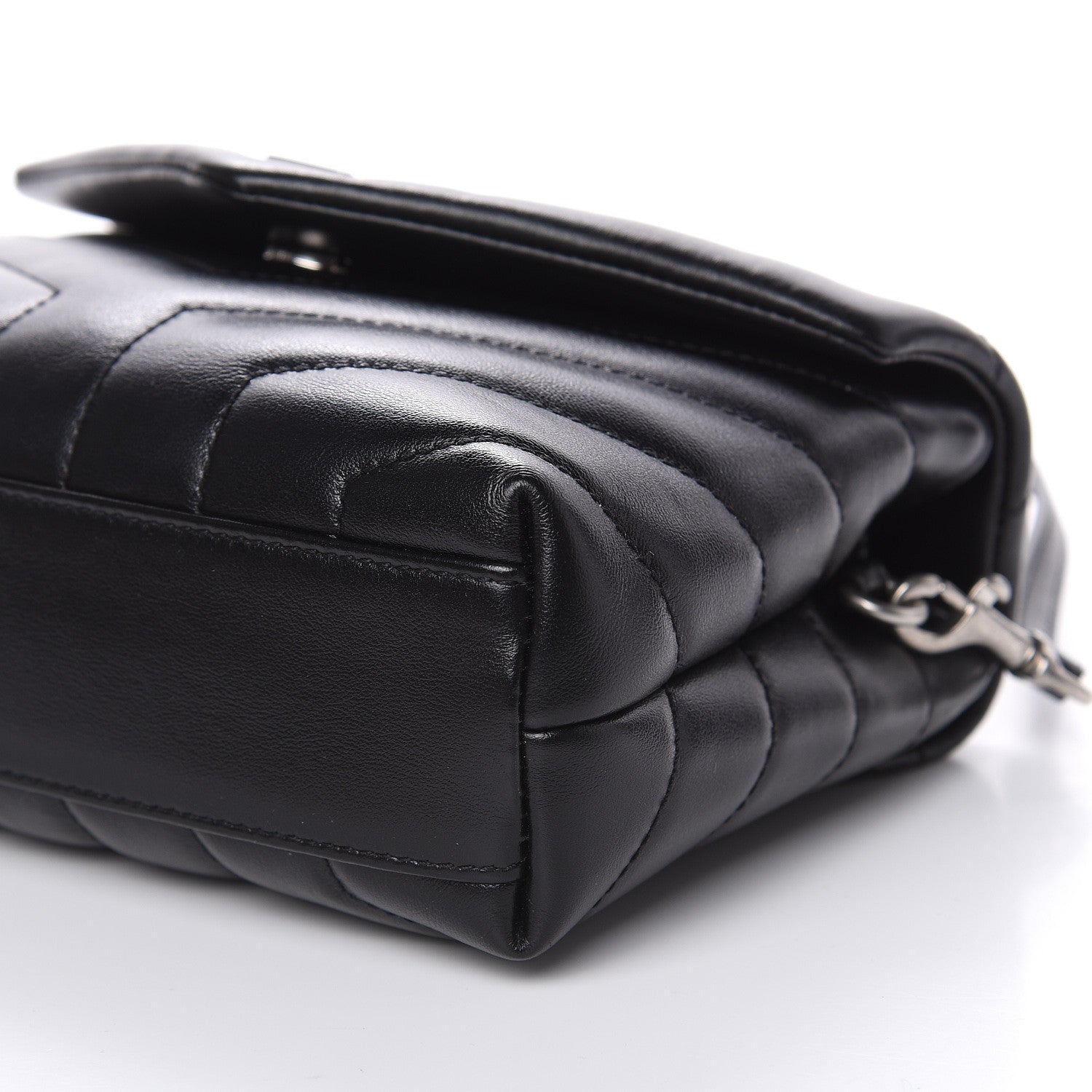 Saint Laurent Calfskin Y Quilted Monogram Toy Loulou Crossbody Bag Black 9 of 9