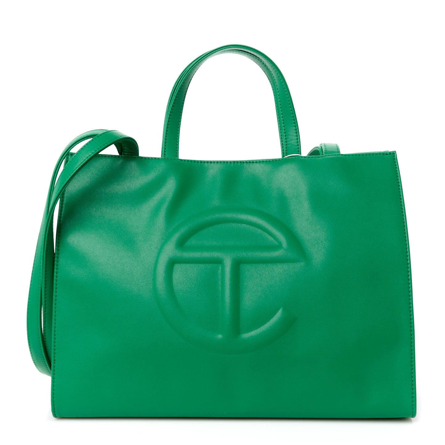 Vegan Leather Medium Shopping Bag Greenscreen