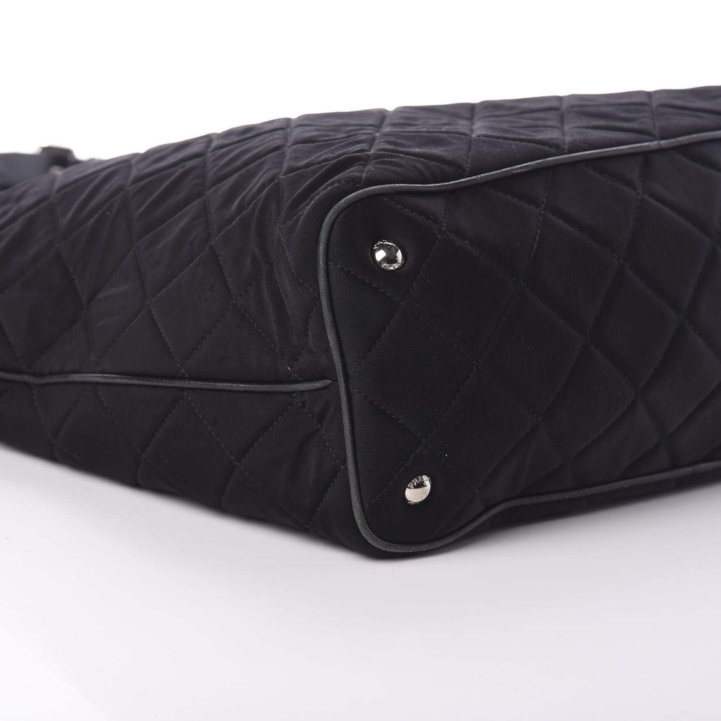 Tessuto Nylon Quilted Shopping Tote Black