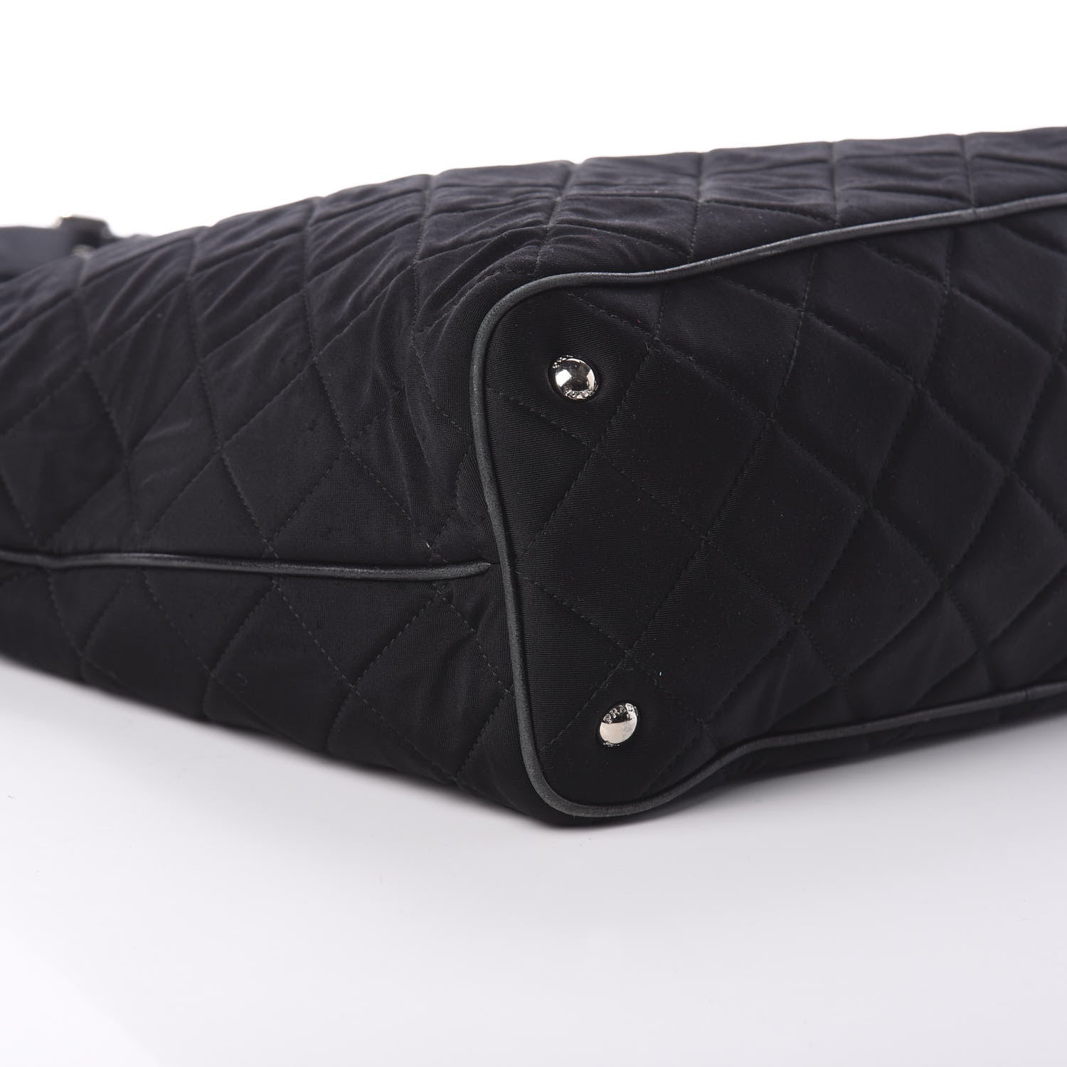 Prada Tessuto Nylon Quilted Shopping Tote Black 7 of 8