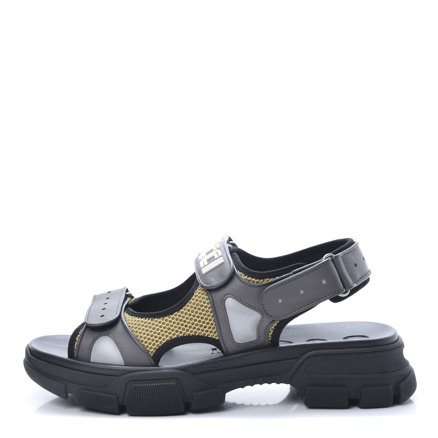 X SEGA Nappa Mesh Mens Aguru Sandals 12 Loess Black