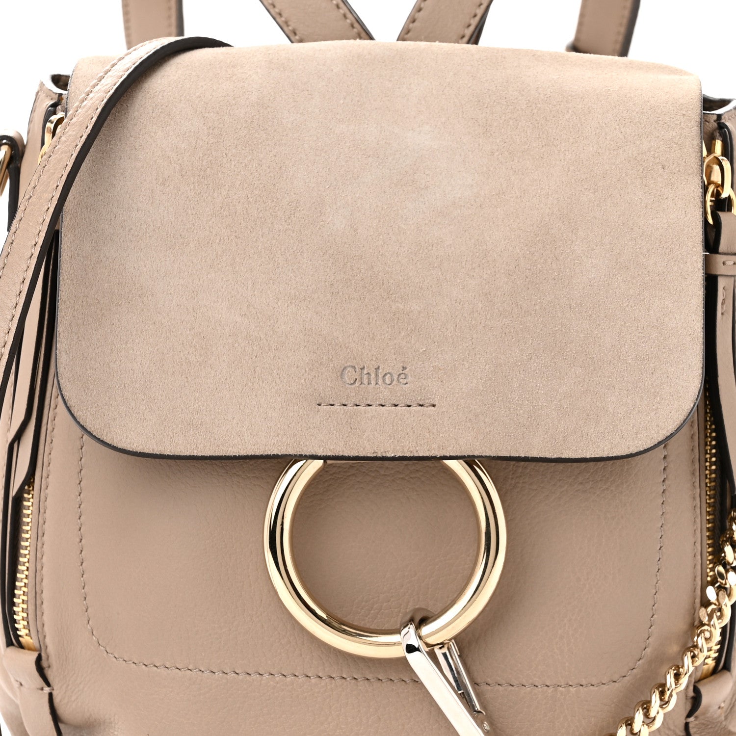 Chloe Suede Calfskin Medium Faye Backpack Motty Grey 8 of 11
