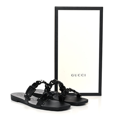 Gucci Rubber Womens Slide Sandals 38 Black 9 of 9