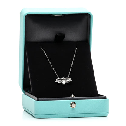 Tiffany Platinum Diamond Paper Flowers Firefly Pendant Necklace 5 of 5
