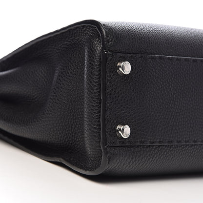 Fendi Cuoio Romano Selleria Bi-Color Medium Peekaboo Iconic Satchel Black Mou 10 of 13