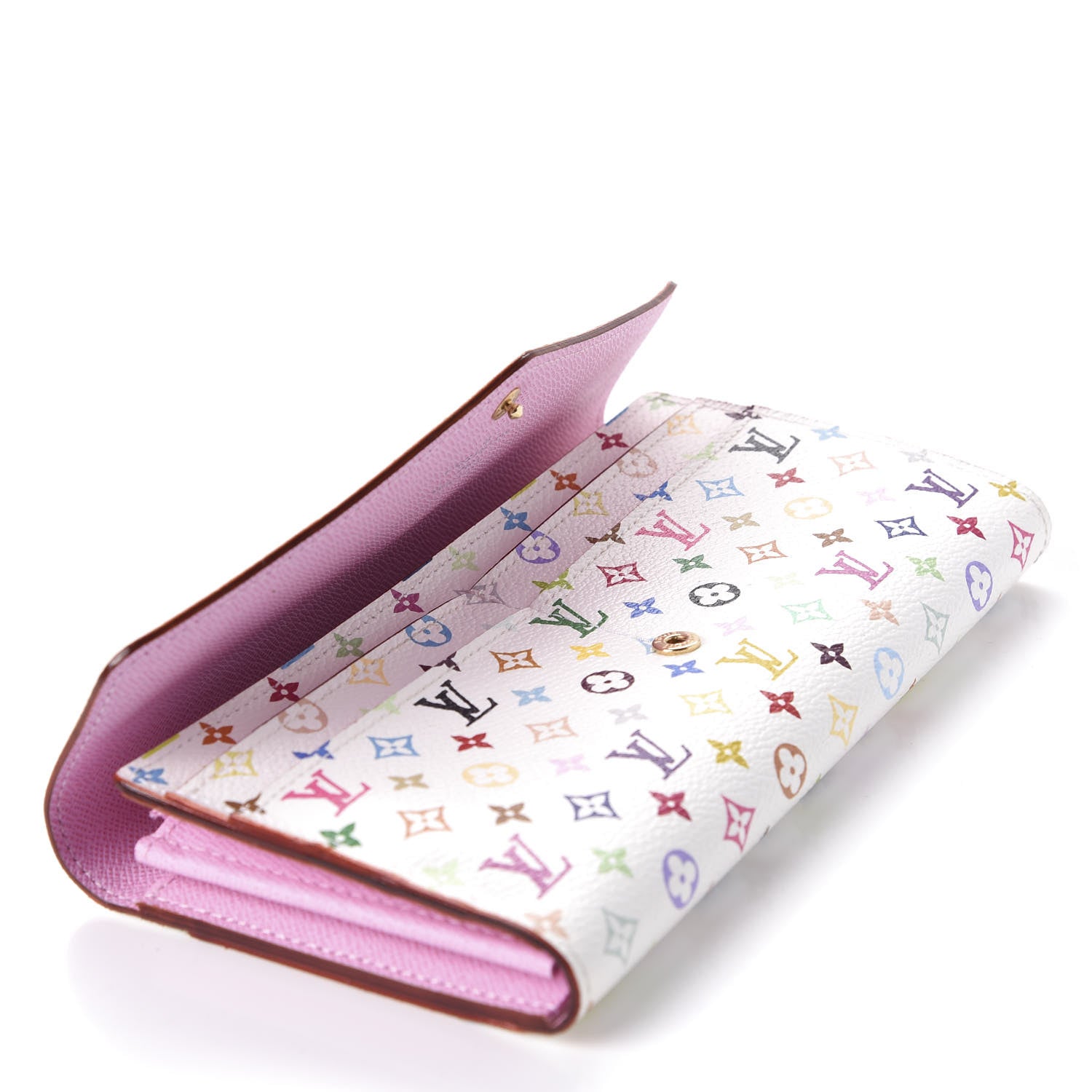 Louis Vuitton Multicolor Sarah Wallet NM White Litchi 5 of 9