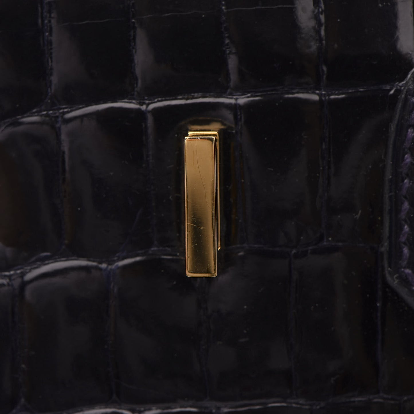 Shiny Niloticus Crocodile Birkin 25 Bleu Marine Bleu Marine