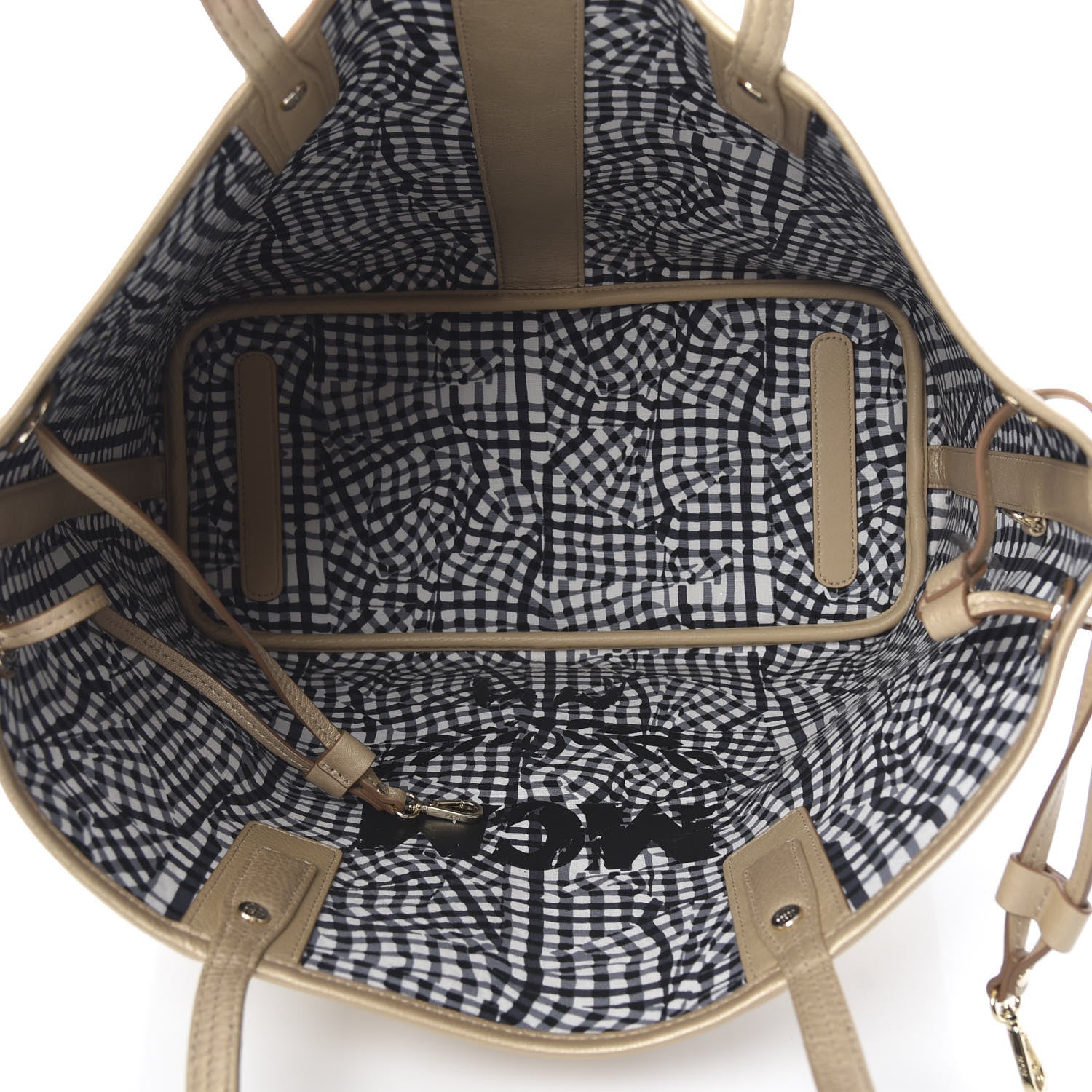 MCM Metallic Visetos Medium Liz Reversible Shopper Tote Gold 8 of 14