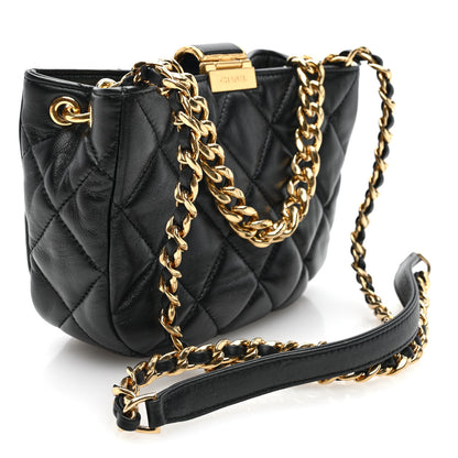 Chanel Lambskin Quilted Small Chain Hobo Black 2 of 10