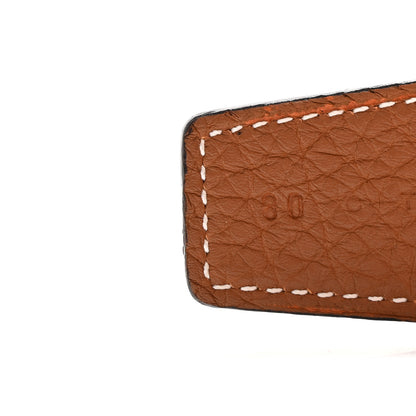 Hermes Box Togo Strie 32mm H Belt 80 32 Black Gold 6 of 10