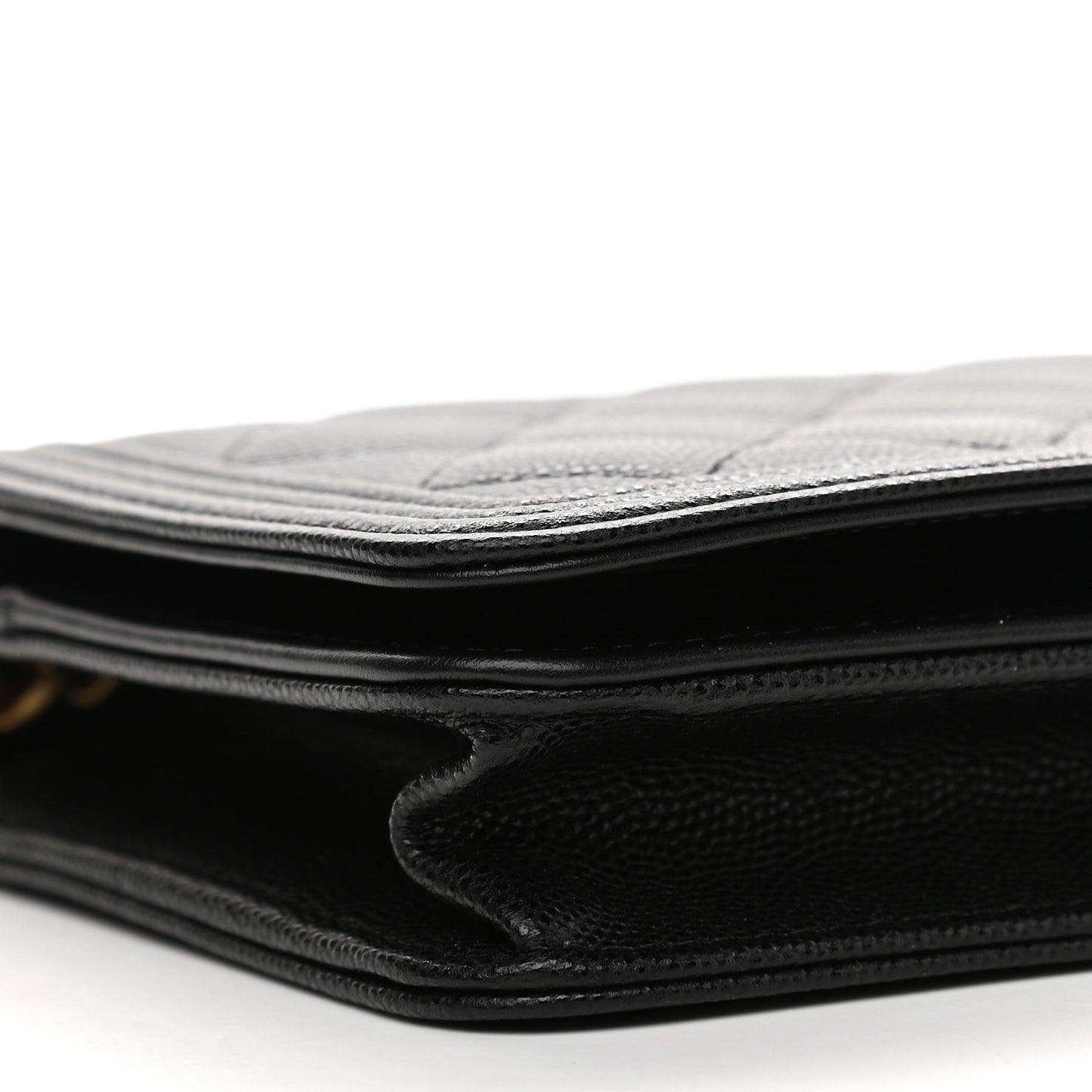 Caviar Quilted Boy Wallet On Chain WOC Black