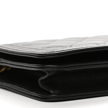 Chanel Caviar Quilted Boy Wallet On Chain WOC Black 9 of 12