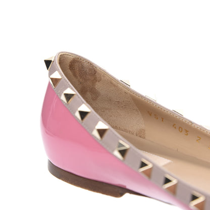 Valentino Garavani Patent Nappa Rockstud Ballerina Flats 39 Peony Poudre 10 of 10