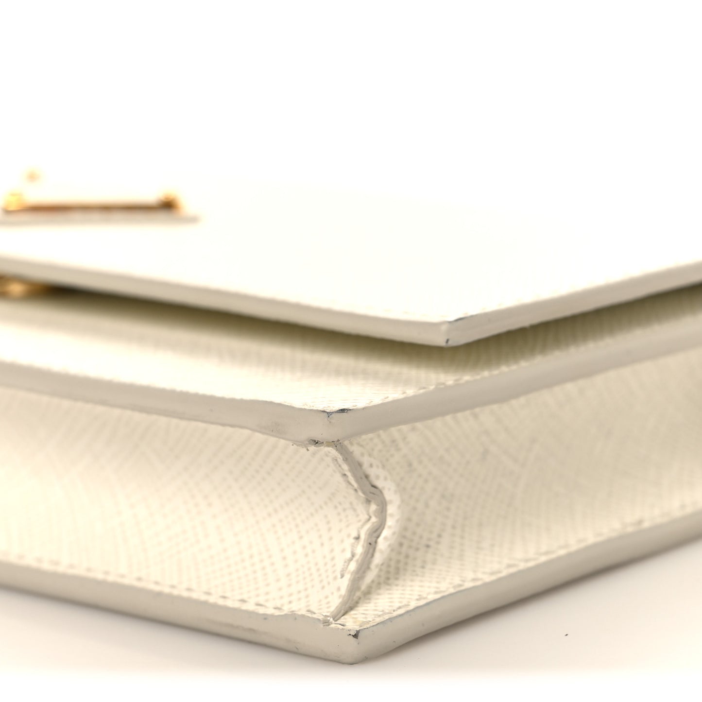 Saffiano Metal Triangle Logo Mini Bag Talco