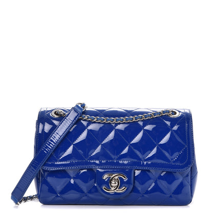 Chanel Patent Quilted Small Coco Shine Flap Blue 1 of 7