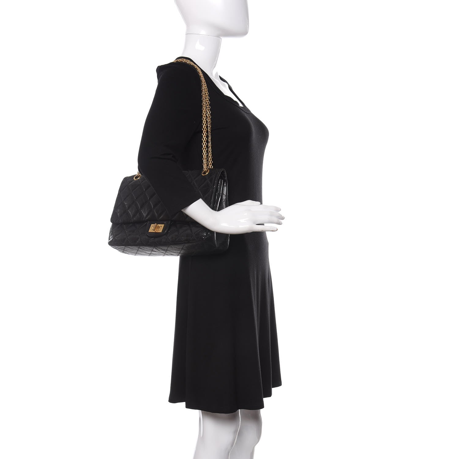 Chanel Aged Calfskin Quilted 2.55 Reissue 227 Flap Black 2 of 10