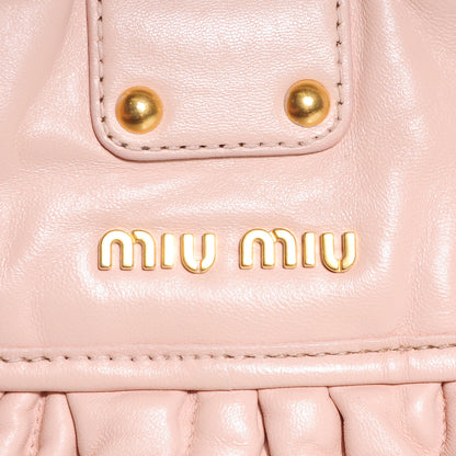 Miu Miu Matelasse Lux Nappa Coffer Hobo Cipria 10 of 10