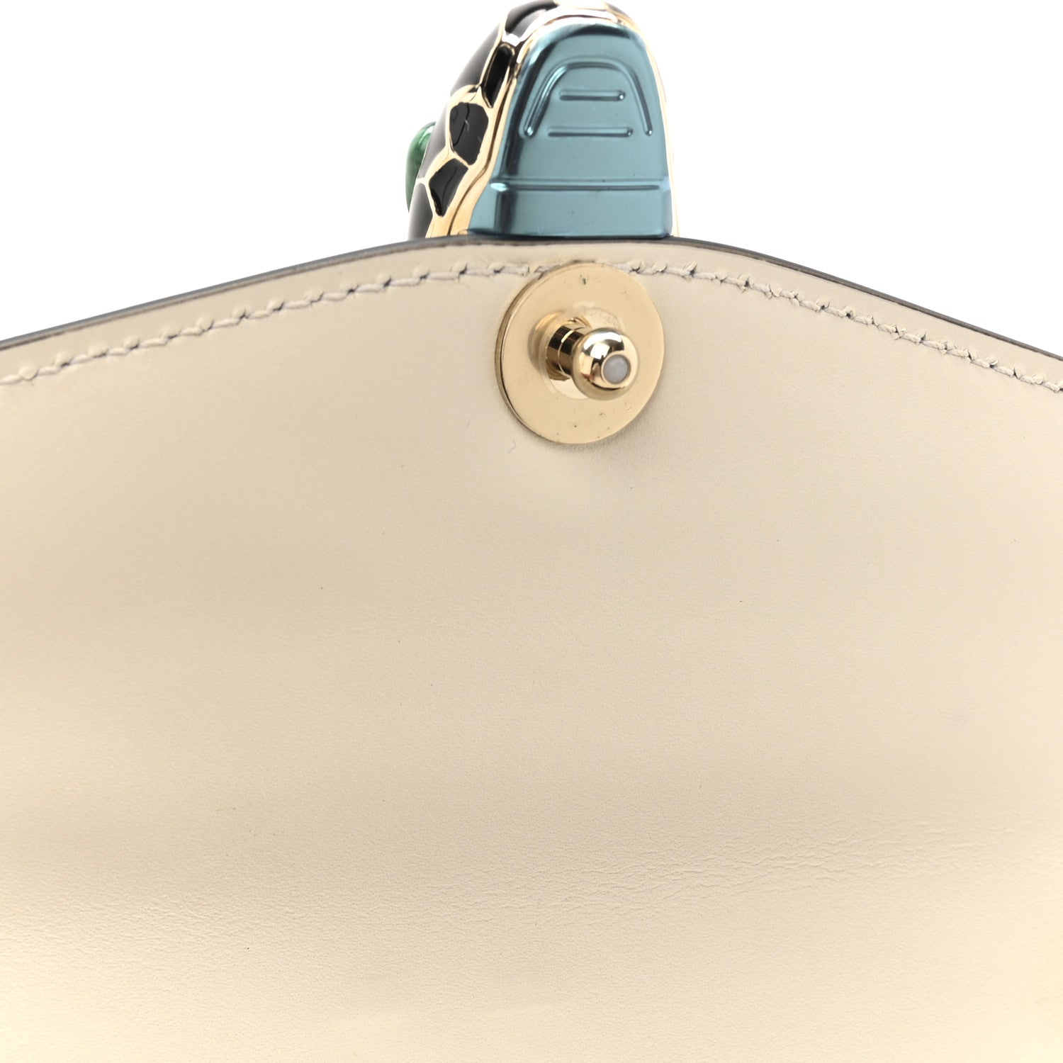 Bulgari Calfskin Small Serpenti Forever Crossbody Bag White Agate 12 of 14