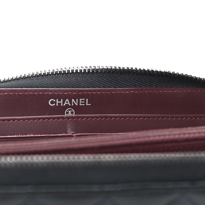 Chanel Caviar Quilted Large Gusset Zip Around Wallet Black 6 of 9