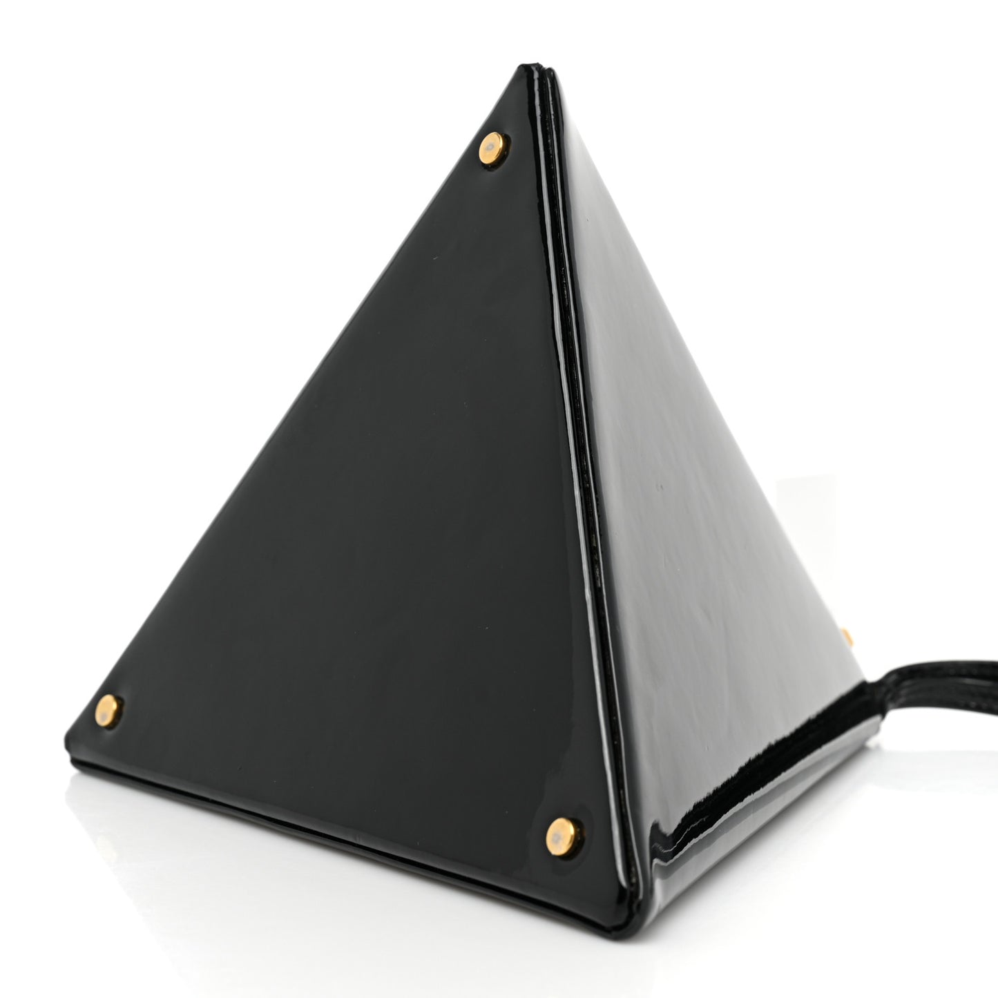 Patent Pyramid Clutch Black