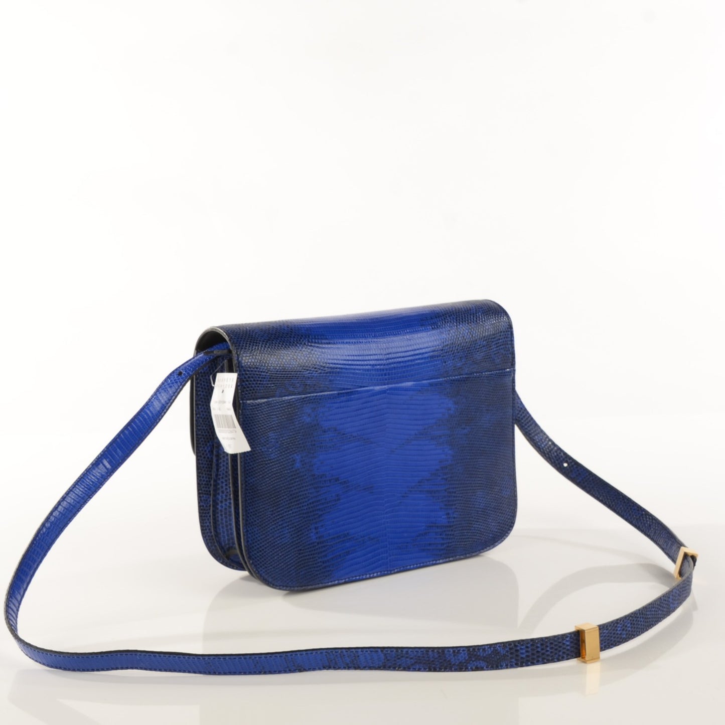 Lizard Medium Classic Box Flap Bag Indigo
