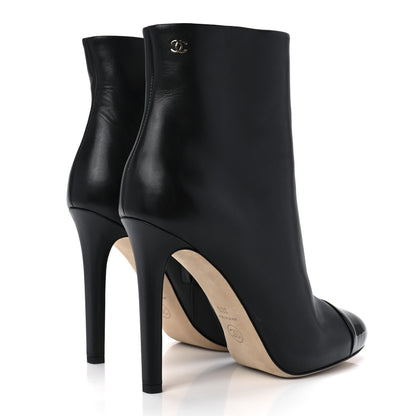 Chanel Calfskin Cap Toe CC Short Boots 38.5 Black 4 of 8