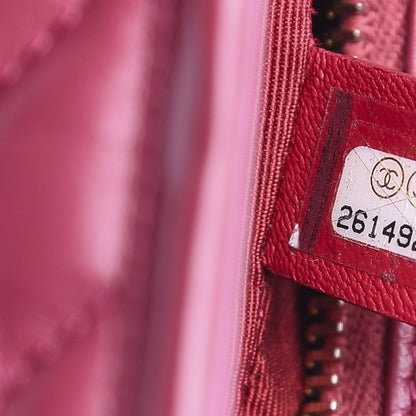 Chanel Aged Calfskin Chevron Quilted Small Gabrielle Hobo Dark Pink 6 of 9