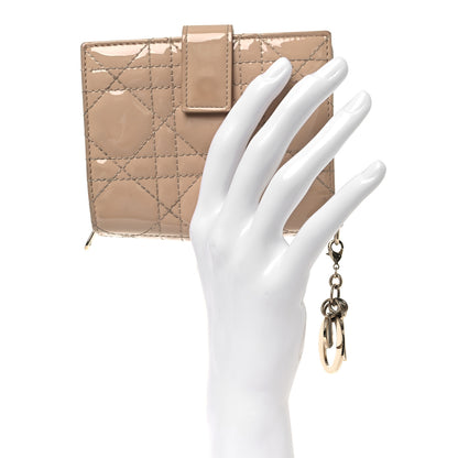 Christian Dior Patent Cannage Lady Dior Eden Wallet Beige 2 of 12
