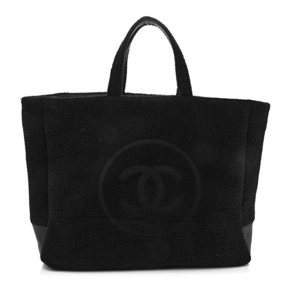Chanel Terry Cotton Reversible CC Beach Tote Black 4 of 24