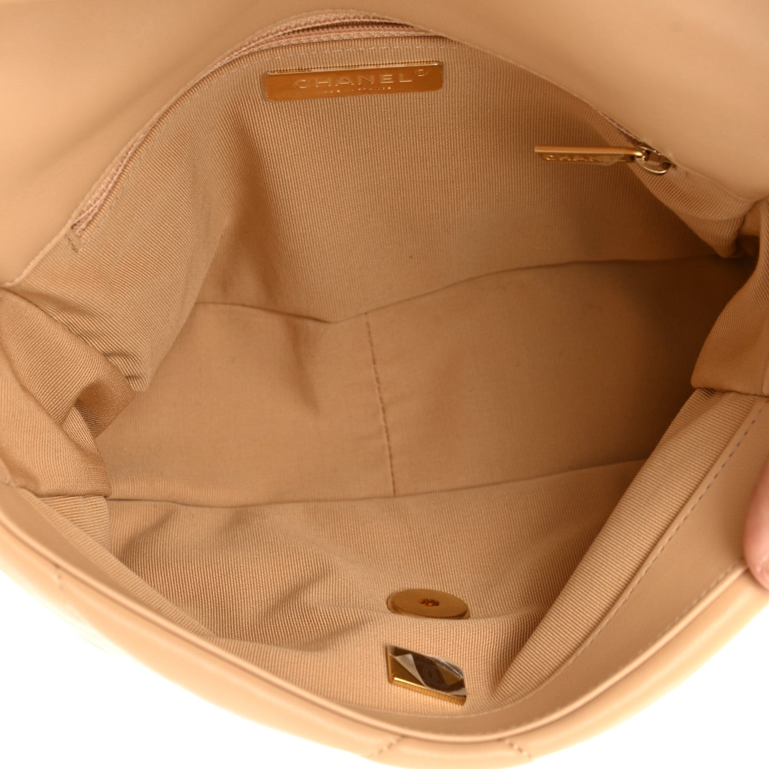 Chanel Lambskin Quilted Medium Chanel 19 Flap Beige 5 of 11