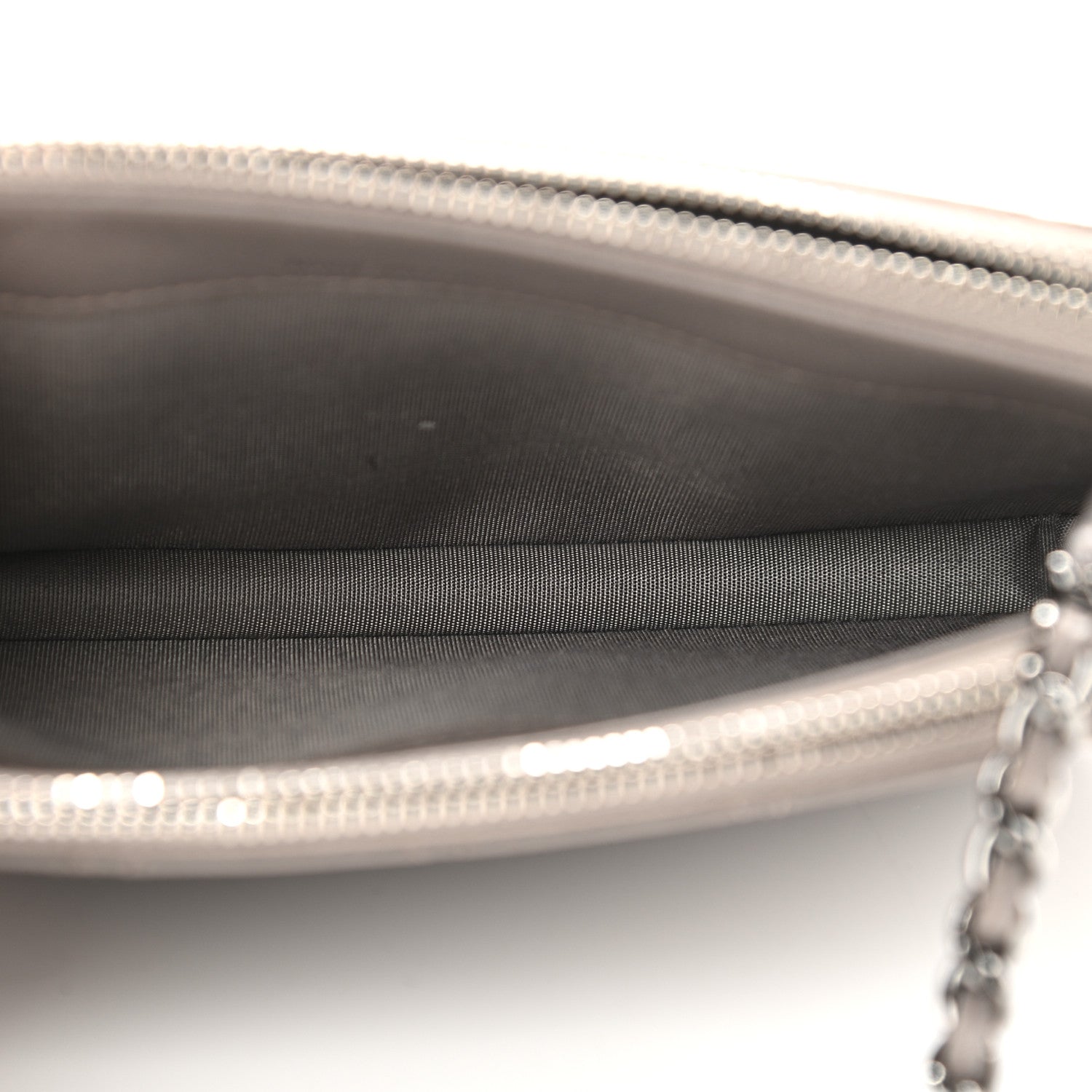 Chanel Calfskin Quilted Small Clutch With Chain Grey 5 of 13
