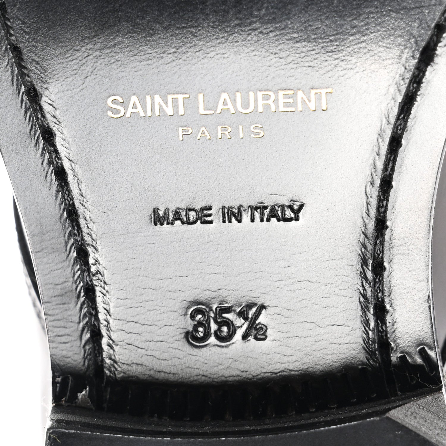 Saint Laurent Patent Calfskin Montaigne 25 Uniform 35.5 Black 6 of 9