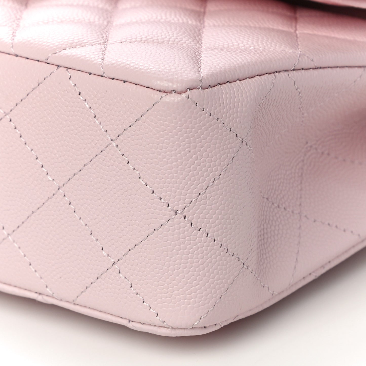 Caviar Quilted Small Double Flap Light Pink