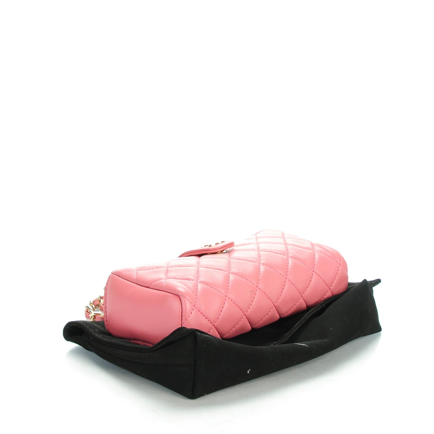 Lambskin Quilted Mini Phone Holder Crossbody Bag Pink