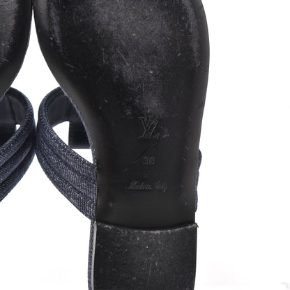 Louis Vuitton Denim Thong Sandals 38 Blue 7 of 16