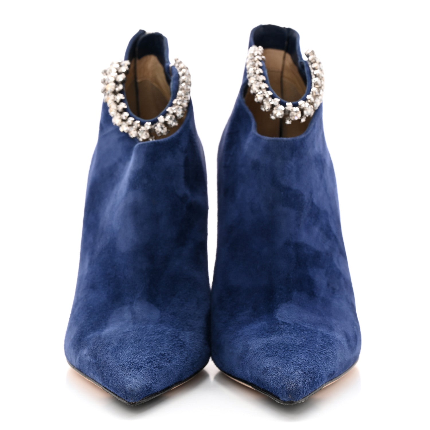 Jimmy Choo Suede Crystal Blaize 100 Ankle Boots 38 Pop Blue 2 of 12