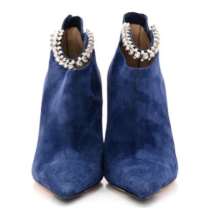 Jimmy Choo Suede Crystal Blaize 100 Ankle Boots 38 Pop Blue 2 of 12