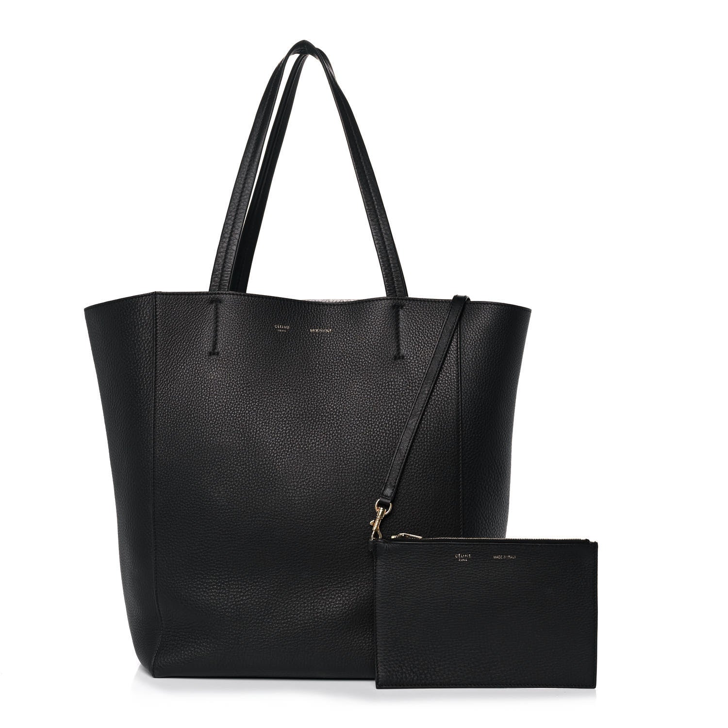 Celine Grained Calfskin Medium Horizontal Cabas Phantom Black 1 of 19