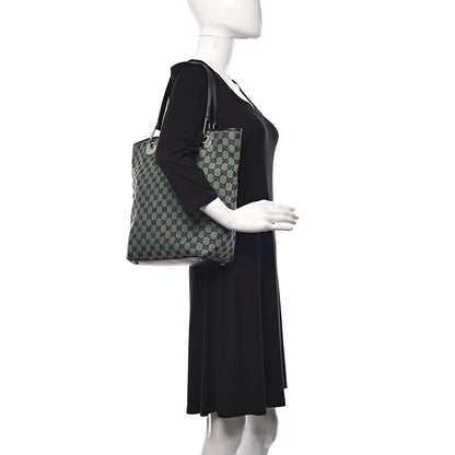 Gucci Monogram Large Eclipse Tote Green Black 2 of 16