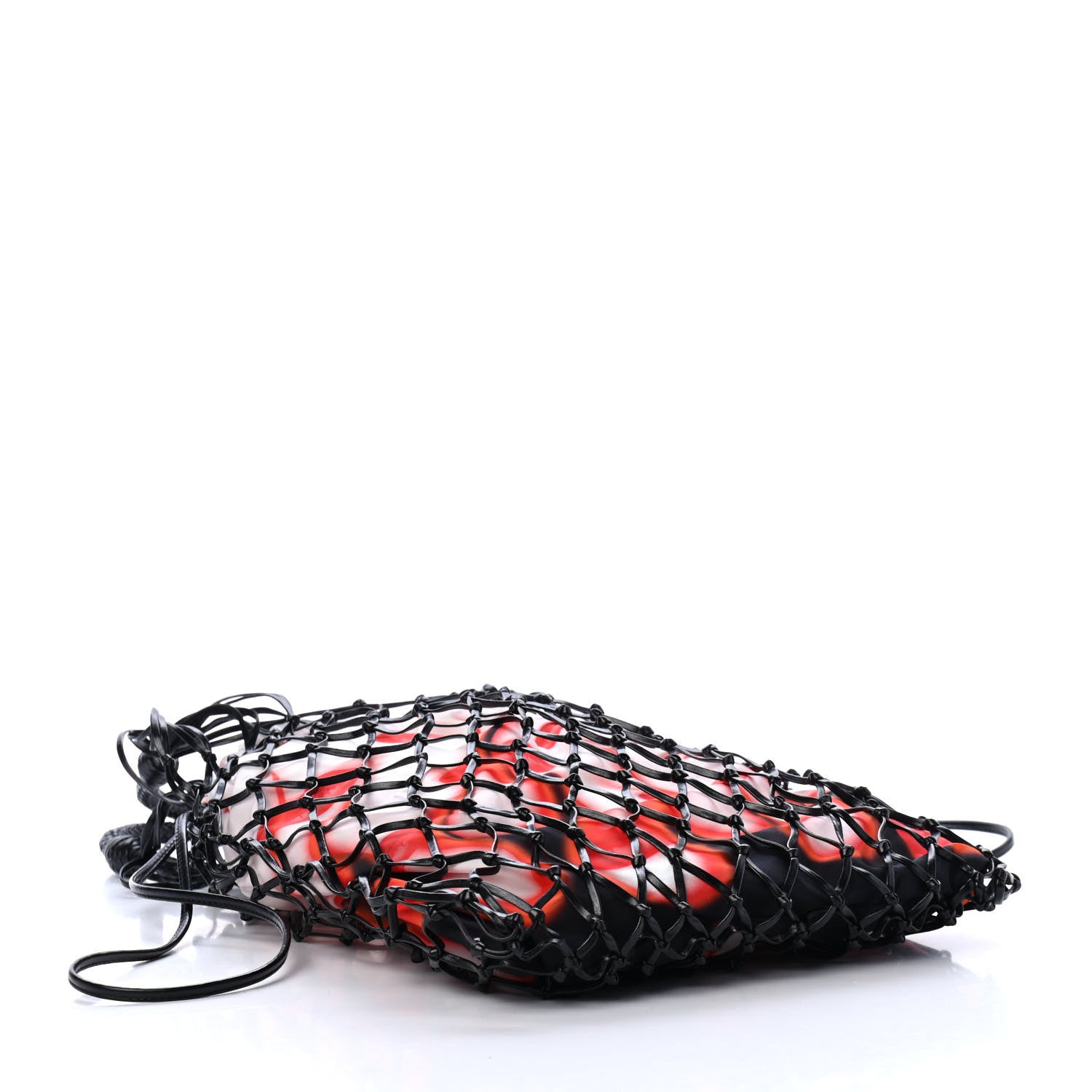 Prada Rete Tessuto Stampato Bocche Tote Black 3 of 4