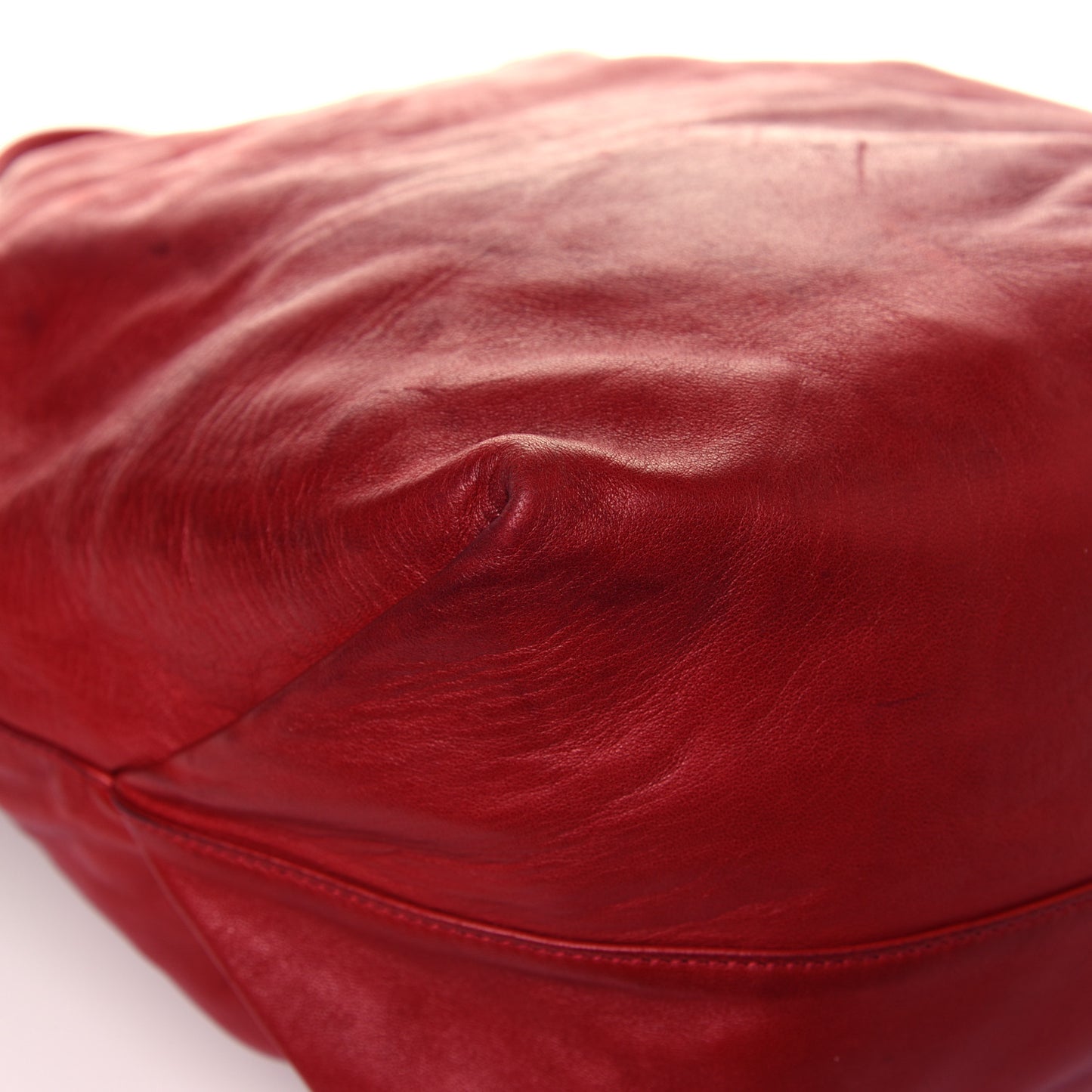 Lambskin Teddy Drawstring Bag Eros Red