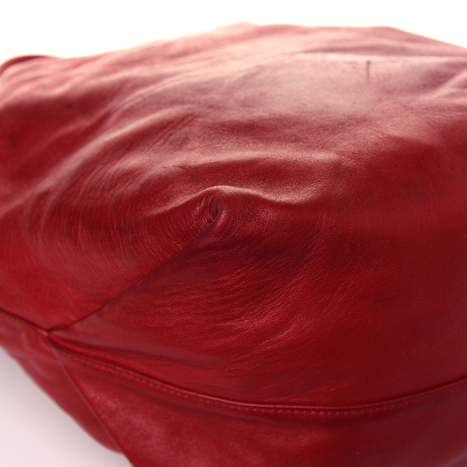 Saint Laurent Lambskin Teddy Drawstring Bag Eros Red 10 of 15