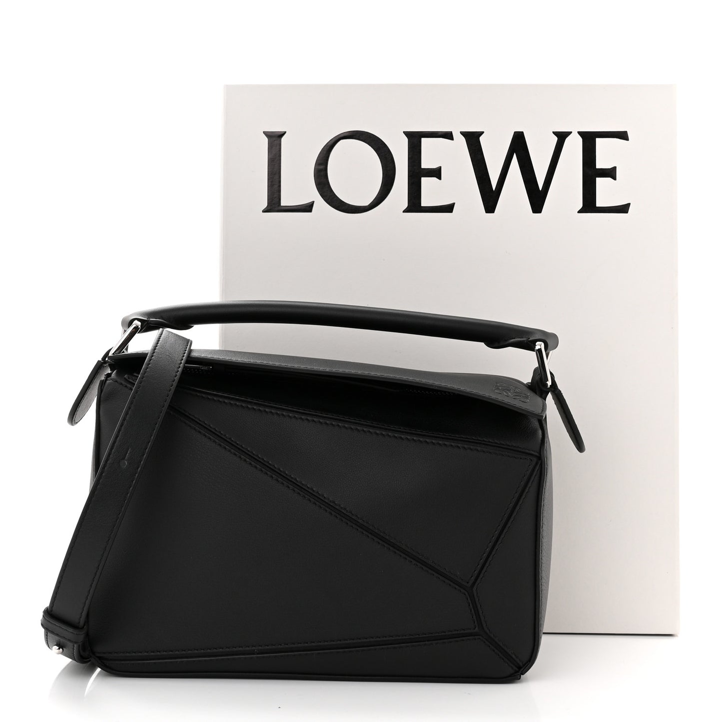 Calfskin Small Puzzle Bag Black