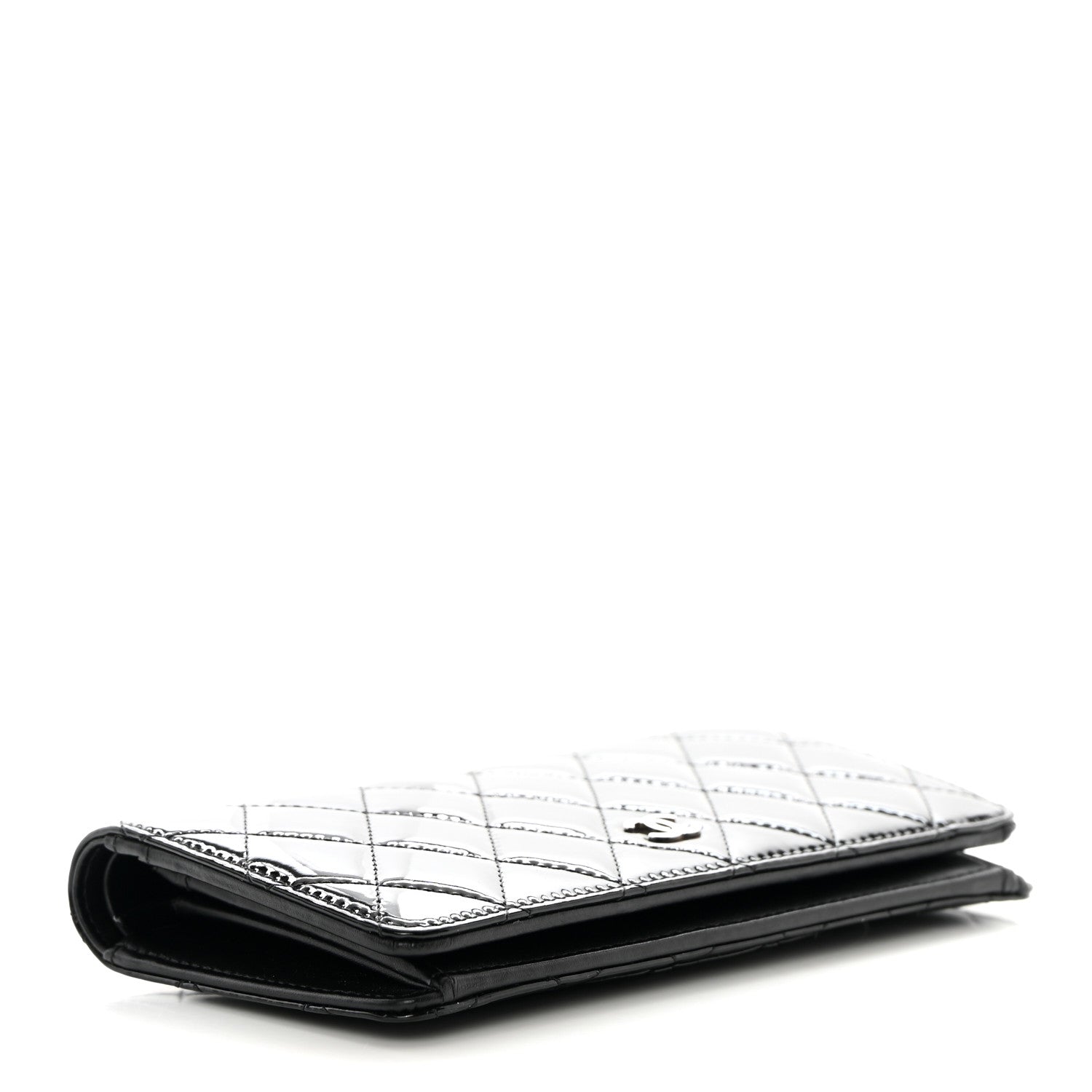 Chanel Patent Calfskin Quilted Yen Wallet Black 4 of 11
