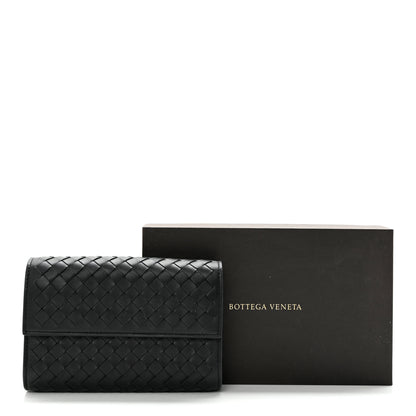 Bottega Veneta Nappa Intrecciato Continental Compact Flap Wallet Black 13 of 13