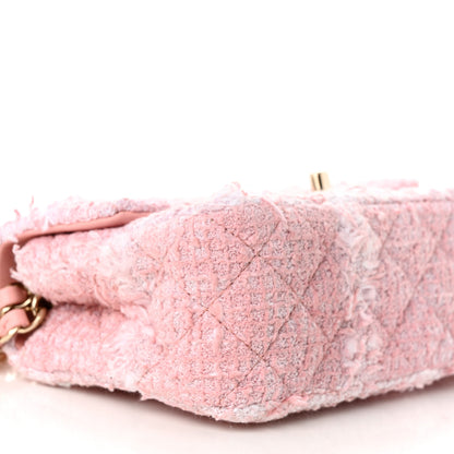 Chanel Tweed Quilted Mini Rectangular Flap Light Pink White 7 of 11